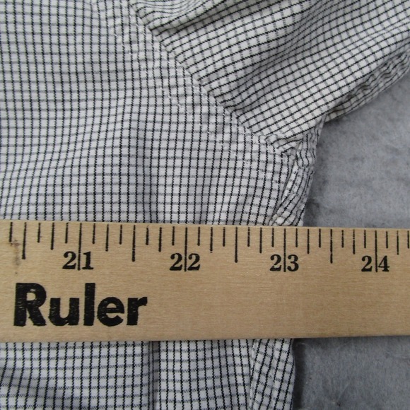 Polo Ralph Lauren Clarence Sport Mens Medium Check Popover Shirt Black White Y2K - Picture 5 of 9